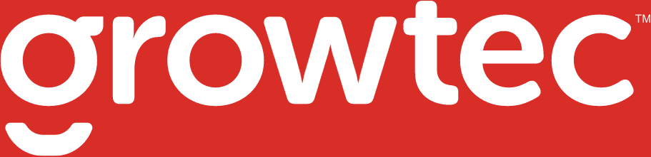 Growtec Logo - White on Red